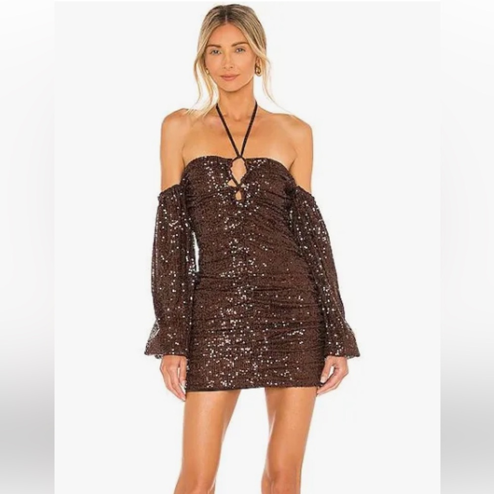 Lovers and Friends Amber Sequin mini dress size S in Cappuccino. Hoco, cocktail?